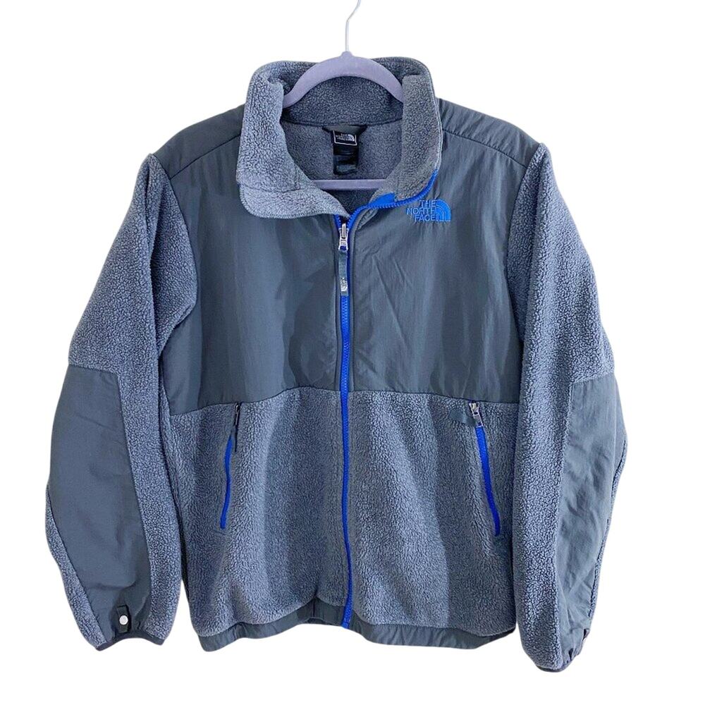 The North Face Gray Fleece Denali Jacket Boys Size XL Zip Up Pockets VGUC